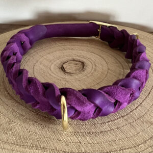 Collier URBAN'TRESS cuir violet et Laiton 40-48 cm
