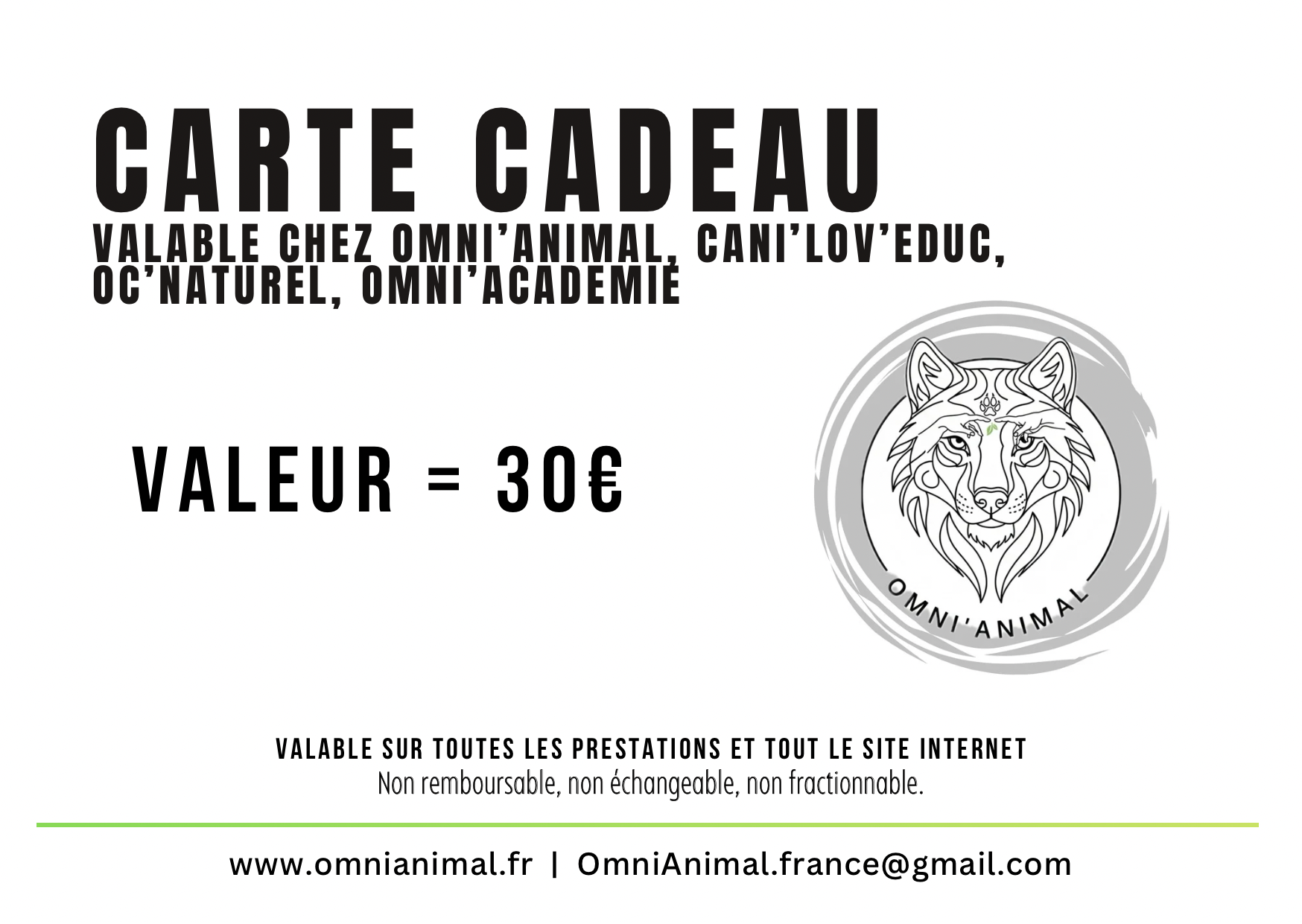 Carte cadeau 30€