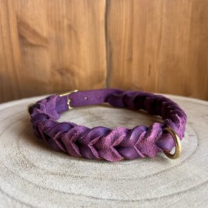 Collier URBAN'TRESS cuir violet et Laiton 40-48 cm