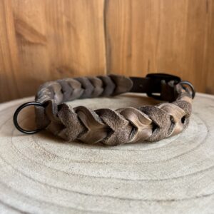 Collier URBAN'TRESS cuir Taupe et Noir 48-55 cm
