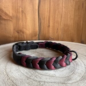 Collier URBAN'TRESS cuir Wine et Noir 32-40 cm
