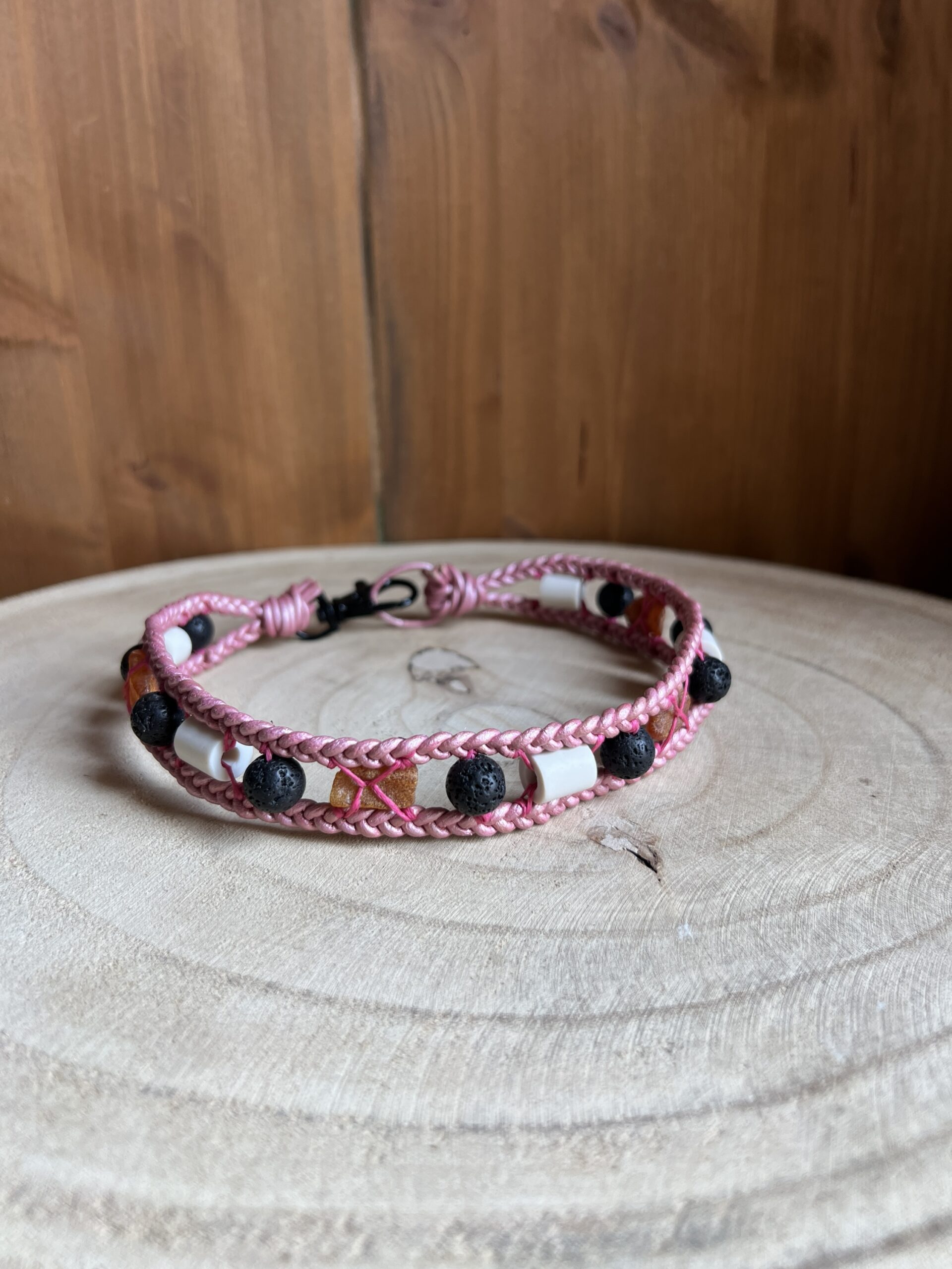 TRIBAL’PROTECT Collier antiparasitaire naturel Rose métallique (41cm) – Image 3
