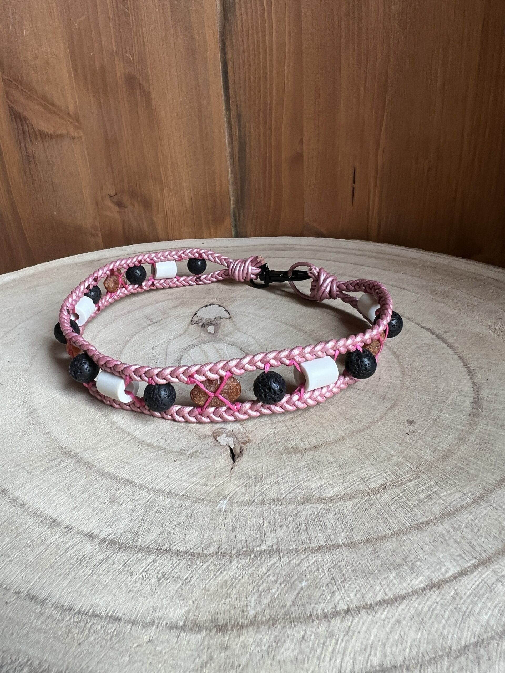 TRIBAL’PROTECT Collier antiparasitaire naturel Rose métallique (41cm) – Image 2