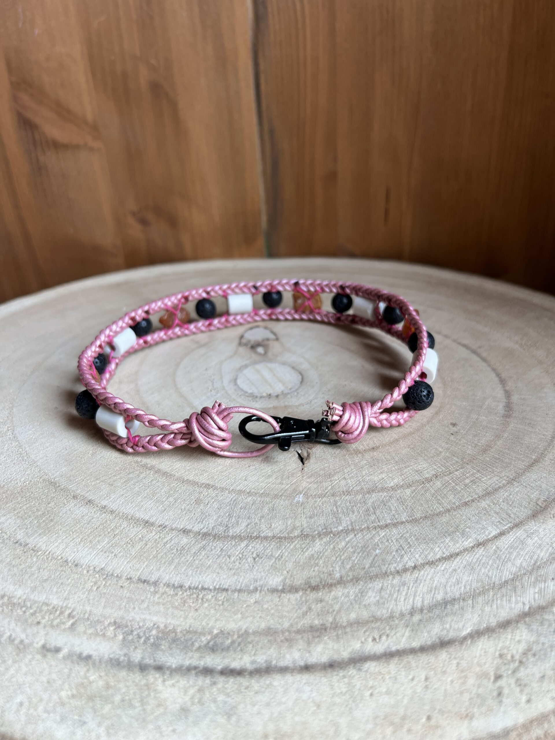 TRIBAL’PROTECT Collier antiparasitaire naturel Rose métallique (41cm) – Image 4