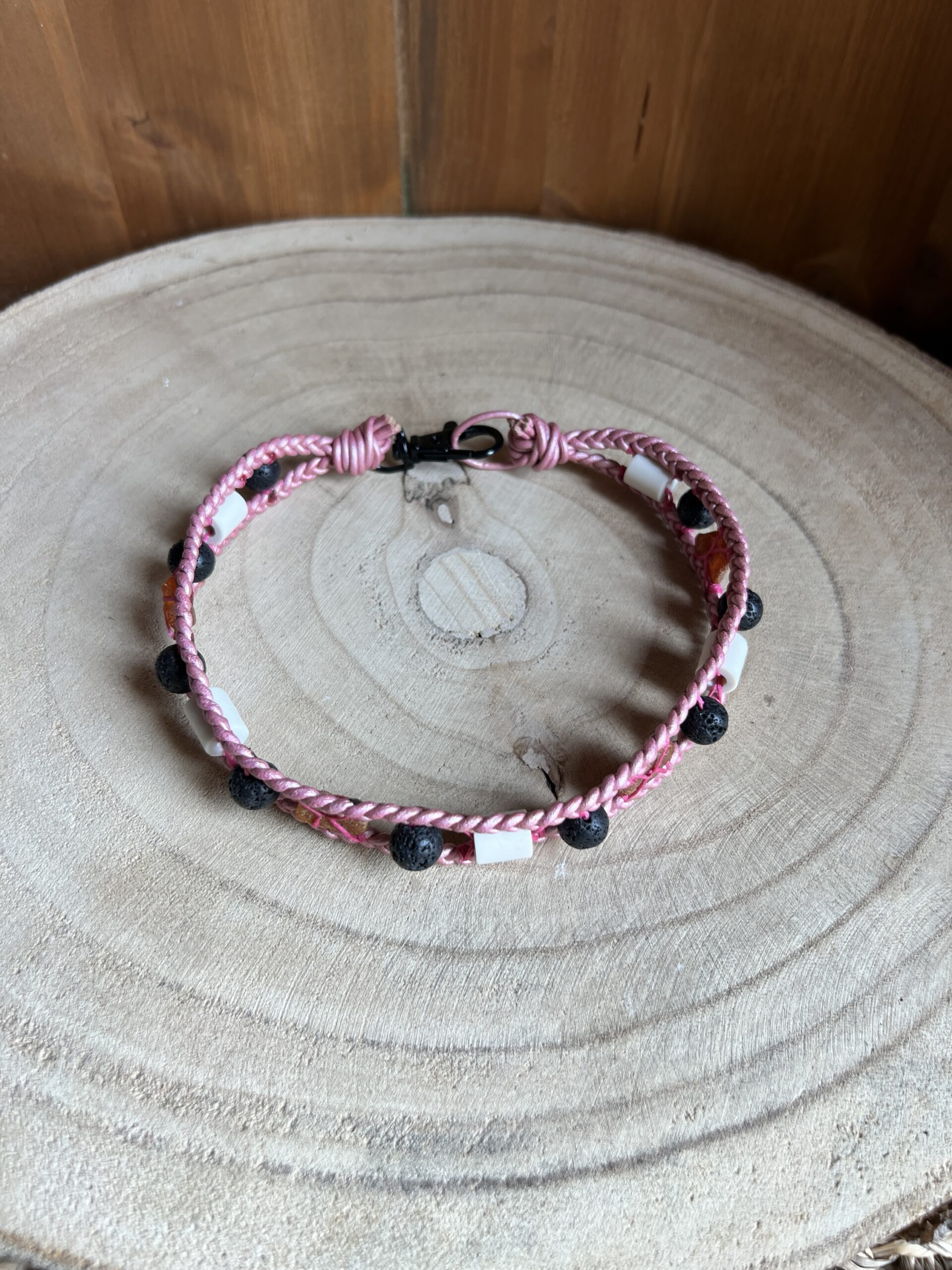 TRIBAL’PROTECT Collier antiparasitaire naturel Rose métallique (41cm) – Image 5